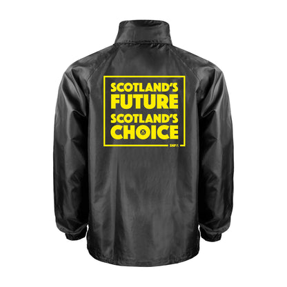 Scotlands Future Windcheater | Black | Back | SNP Store