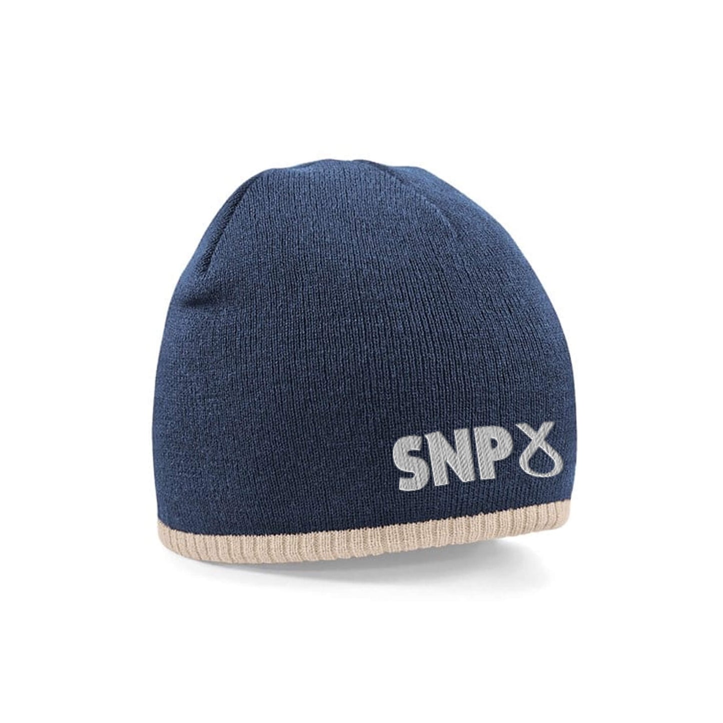 Two Tone Pull On Beanie | Navy/Stone | SNP Store