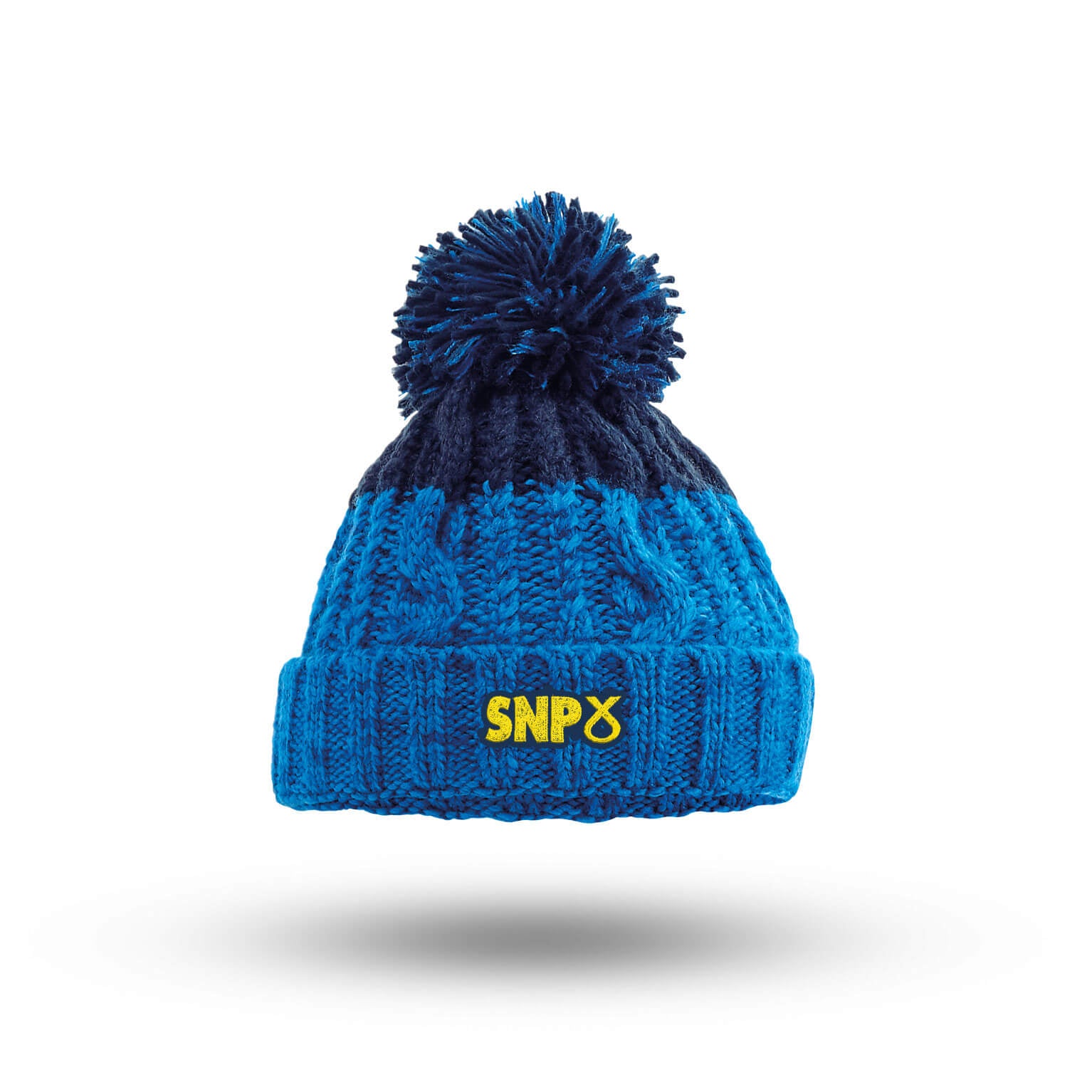 Two Tone Chunky Knit Beanie with embroidered SNP logo